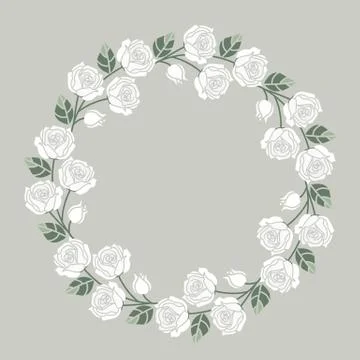 Background with white roses Stock Illustration