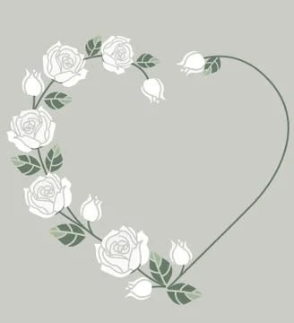 Background with white roses Stock Illustration