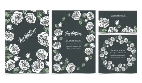 Background with white roses Stock Illustration