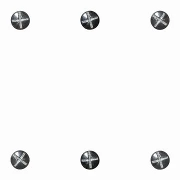 Background white six bolts Stock Photos