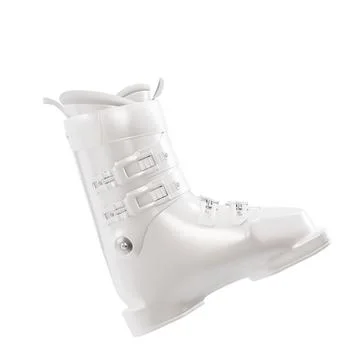 A background white with a Ski Boot isolated Stock Illustration