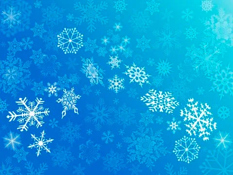 Background with white snowflakes Illustrazione stock