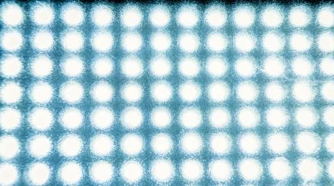 Background White stretch of LED lights. Close up. Stock Photos