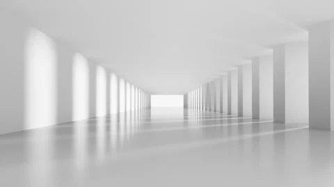 The background is white, there is a spacious corridor Stock Footage 295956257