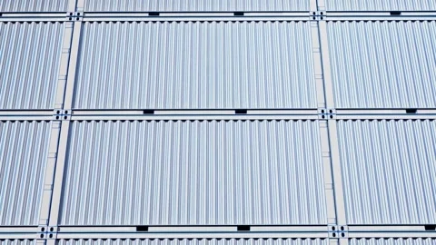 Background of white wall of containers. Wireframe style. 3D render Stock Footage 291075969