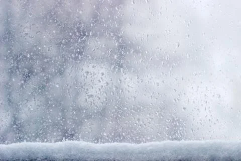Background of the window pane during a sleet Stock Photos