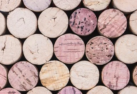 Background of wine corks texture, close up Stock Photos