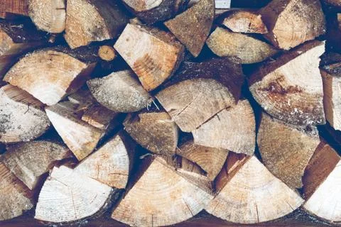Background of wooden textured firewoods Stock Photos