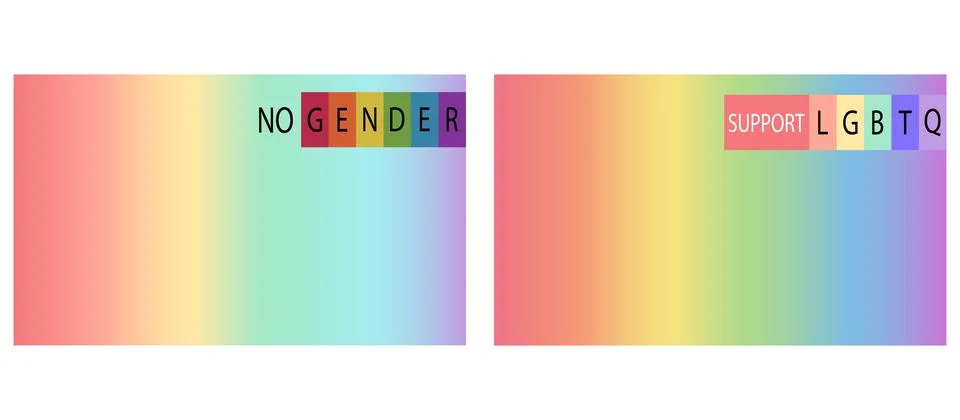 Background with word in PRIDE MONTH; SUPPORT LGBTQ; Stock Illustration