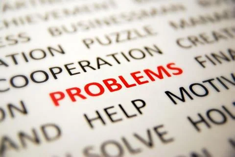 Background with words problem Stock Photos