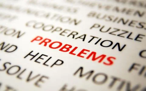 Background with words problems, Stock Photos