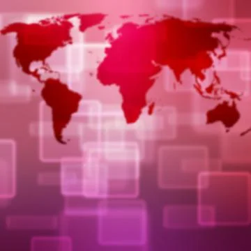 Background with world map and square texture Stock Illustration