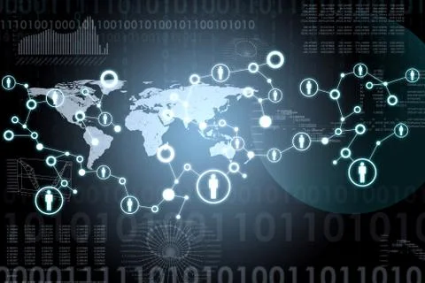 Background with world map Illustrazione stock