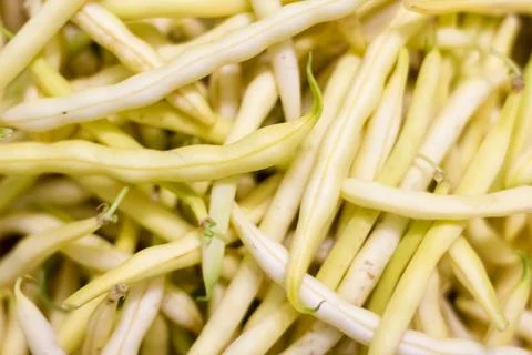 Background from yellow bean string. Close up Foto stock
