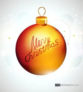 Background with yellow christmas ball. vector Stock Illustration