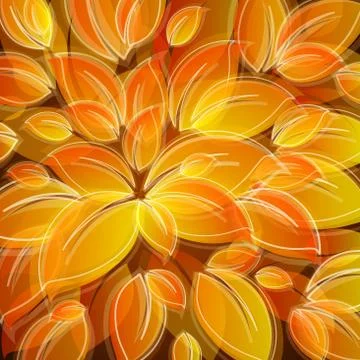 Background with yellow leaves Stock Illustration