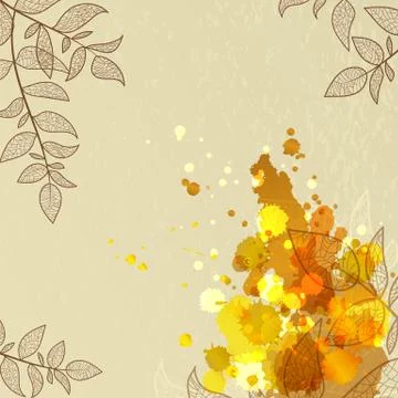 Background with yellow leaves Stock Illustration