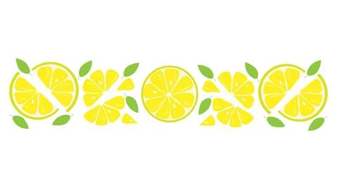 Background with yellow lemon slices イラスト素材