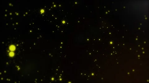Background with yellow particles, movement of particles background Stock Footage 254727603