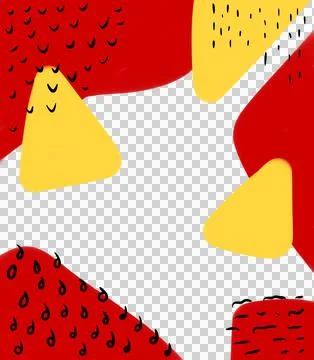 Background with yellow triangles and black details illustration Stock Illustration