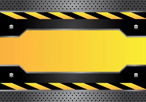 Background Yellow under construction realistic sign Stock Illustration