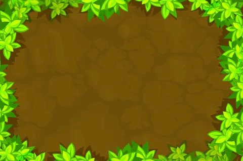 Background for your 2D games. Board Game top view-ground and leaves. Top Do.. Stock Illustration