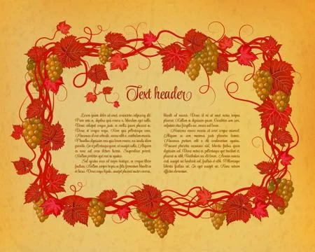 Background for your text with oldest paper and vines in vintage style Stock Illustration