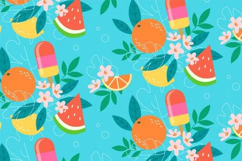 Background for zoom with summer pattern Stock Illustration