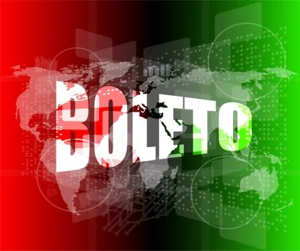 Backgrounds business touch screen with boleto word Stock Illustration
