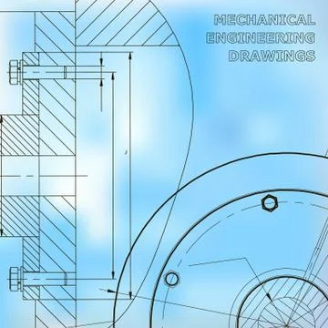 Backgrounds of engineering subjects. Technical illustration Illustrazione stock