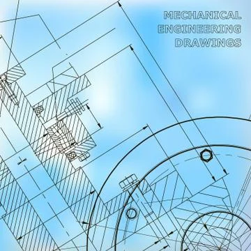 Backgrounds of engineering subjects. Technical illustration Illustrazione stock