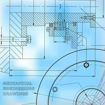 Backgrounds of engineering subjects. Technical illustration Stock Illustration