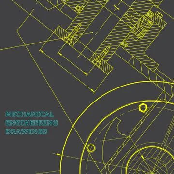 Backgrounds of engineering subjects. Technical illustration Stock Illustration
