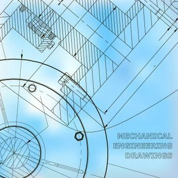Backgrounds of engineering subjects. Technical illustration Illustrazione stock