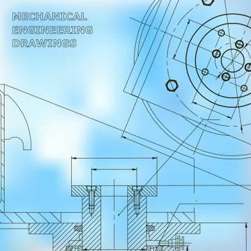 Backgrounds of engineering subjects. Technical illustration Illustrazione stock
