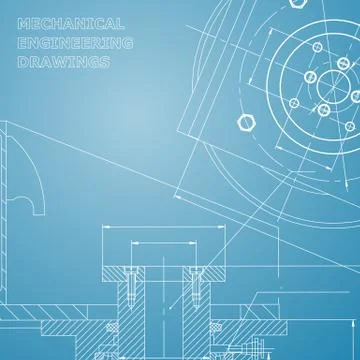 Backgrounds of engineering subjects. Technical illustration Stock Illustration