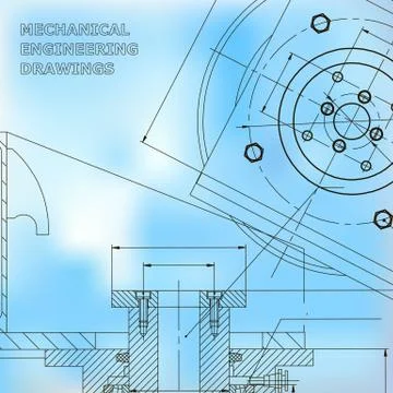 Backgrounds of engineering subjects. Technical illustration Illustrazione stock