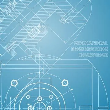 Backgrounds of engineering subjects. Technical illustration Illustrazione stock