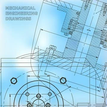 Backgrounds of engineering subjects. Technical illustration Illustrazione stock