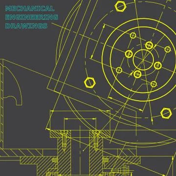 Backgrounds of engineering subjects. Technical illustration Stock Illustration