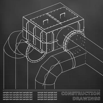 Backgrounds of engineering subjects. Technical illustration Illustrazione stock