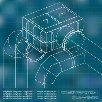 Backgrounds of engineering subjects. Technical illustration Stock Illustration