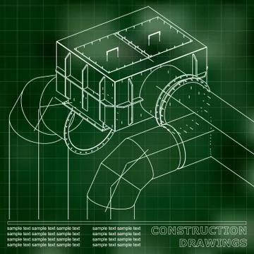 Backgrounds of engineering subjects. Technical illustration Illustrazione stock
