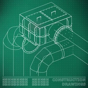 Backgrounds of engineering subjects. Technical illustration Illustrazione stock