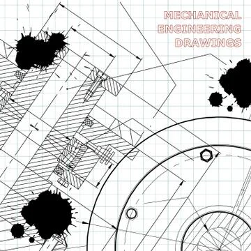 Backgrounds of engineering subjects. Technical illustration Stock Illustration