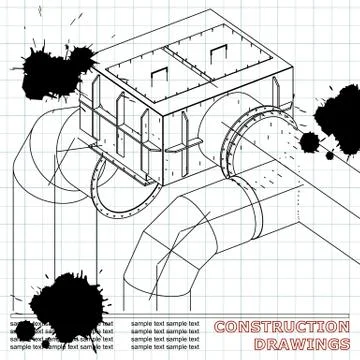 Backgrounds of engineering subjects. Technical illustration Stockillustratie