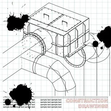 Backgrounds of engineering subjects. Technical illustration Illustrazione stock