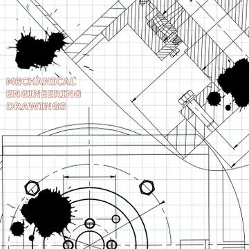 Backgrounds of engineering subjects. Technical illustration Illustrazione stock