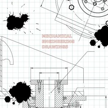 Backgrounds of engineering subjects. Technical illustration Illustrazione stock