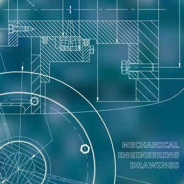 Backgrounds of engineering subjects. Technical illustration. Mechanical engin Illustrazione stock